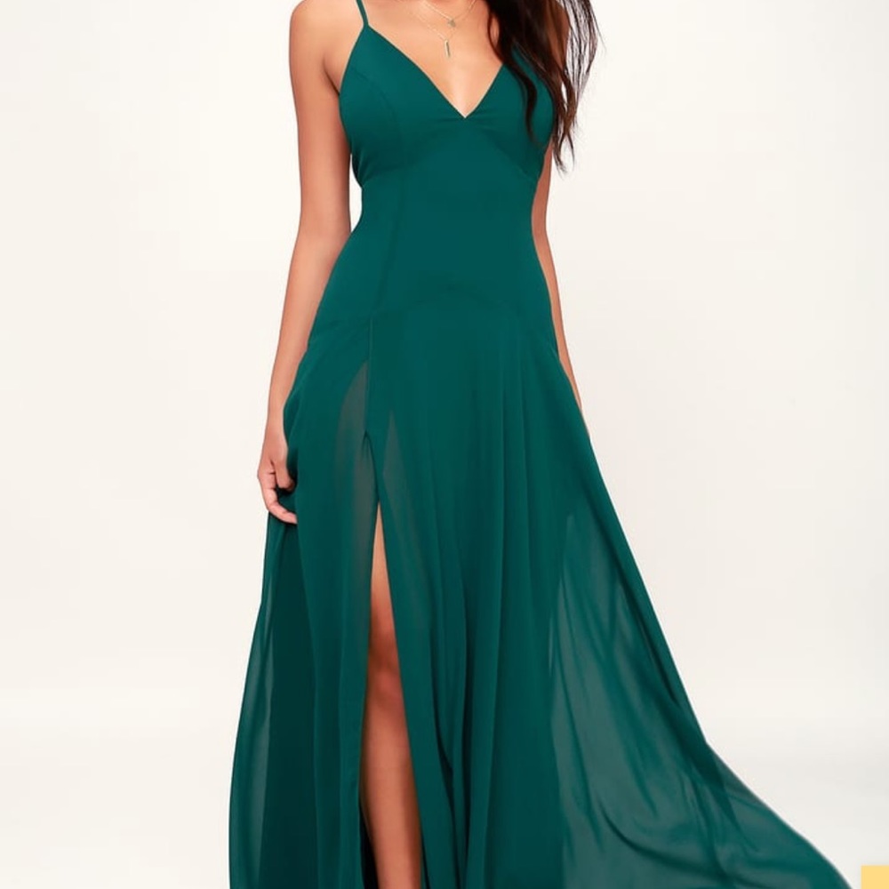 Lulus Lovely Still Forest Green Sleeveless Maxi Dress